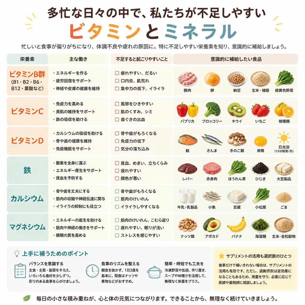 不足しがちな栄養素