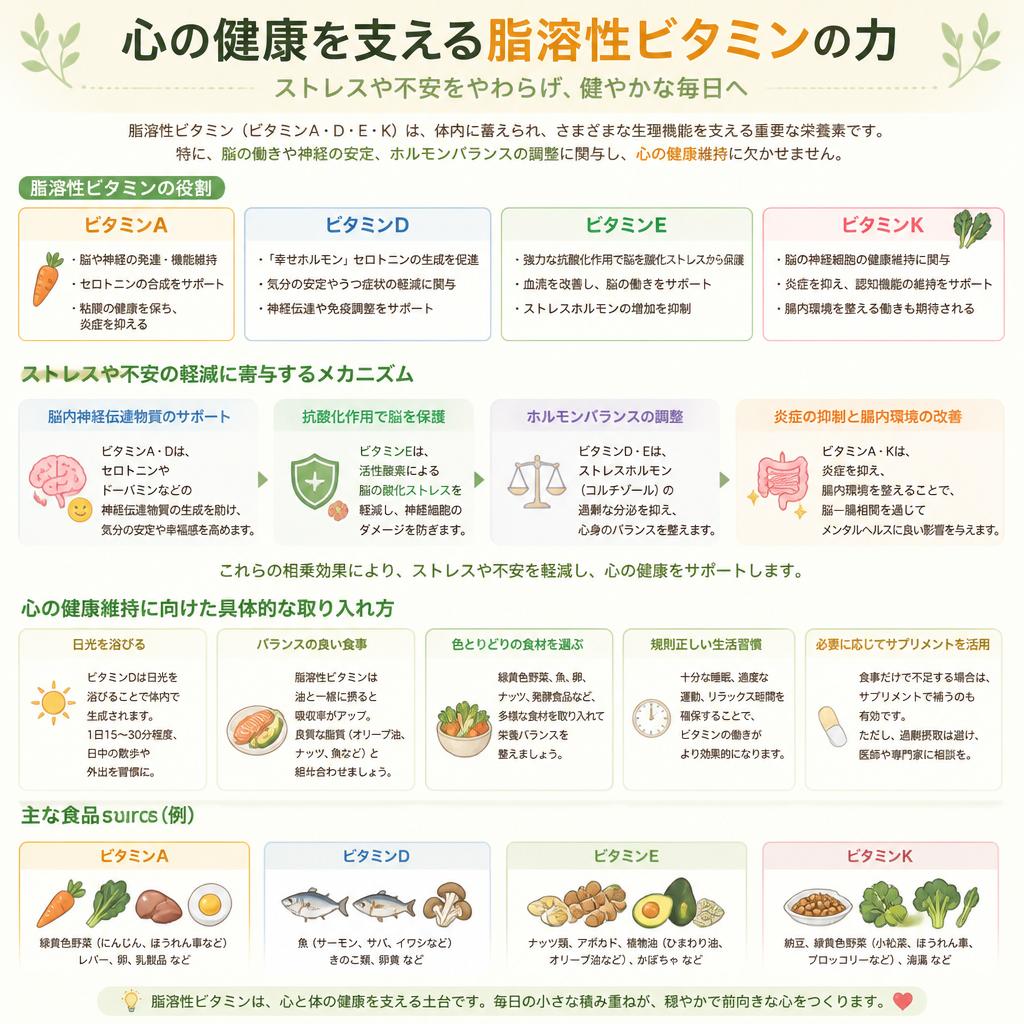 心の健康と脂溶性ビタミンの関係