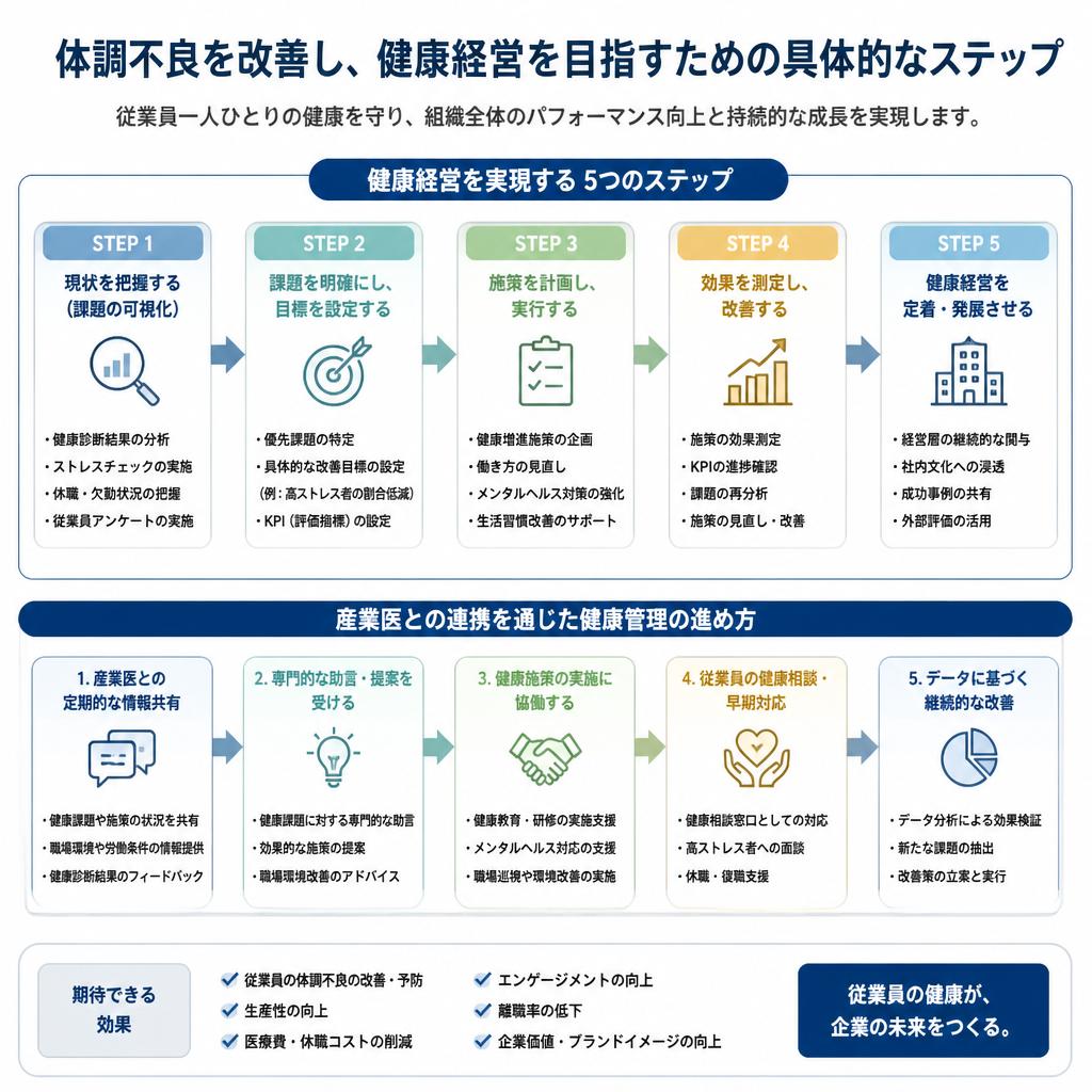 健康経営実現のためのステップ