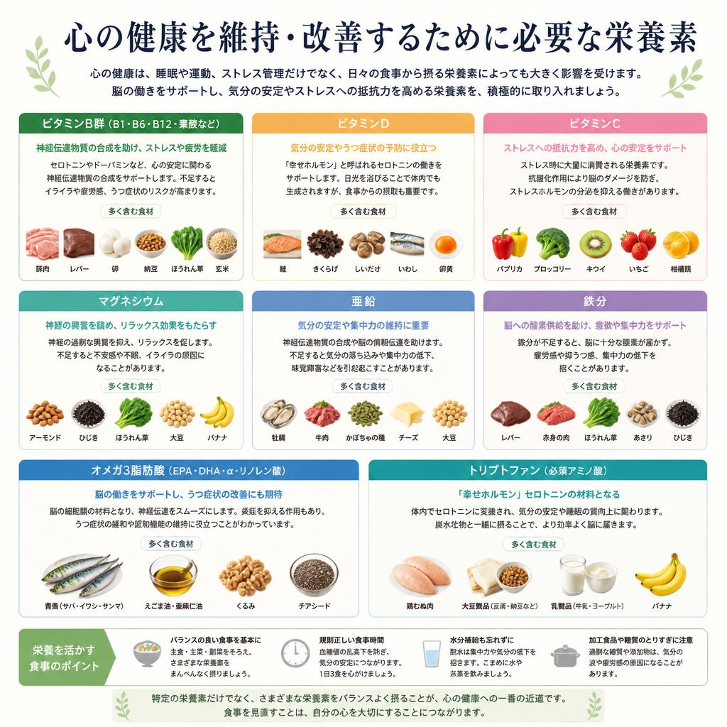 うつ改善に必要な栄養素