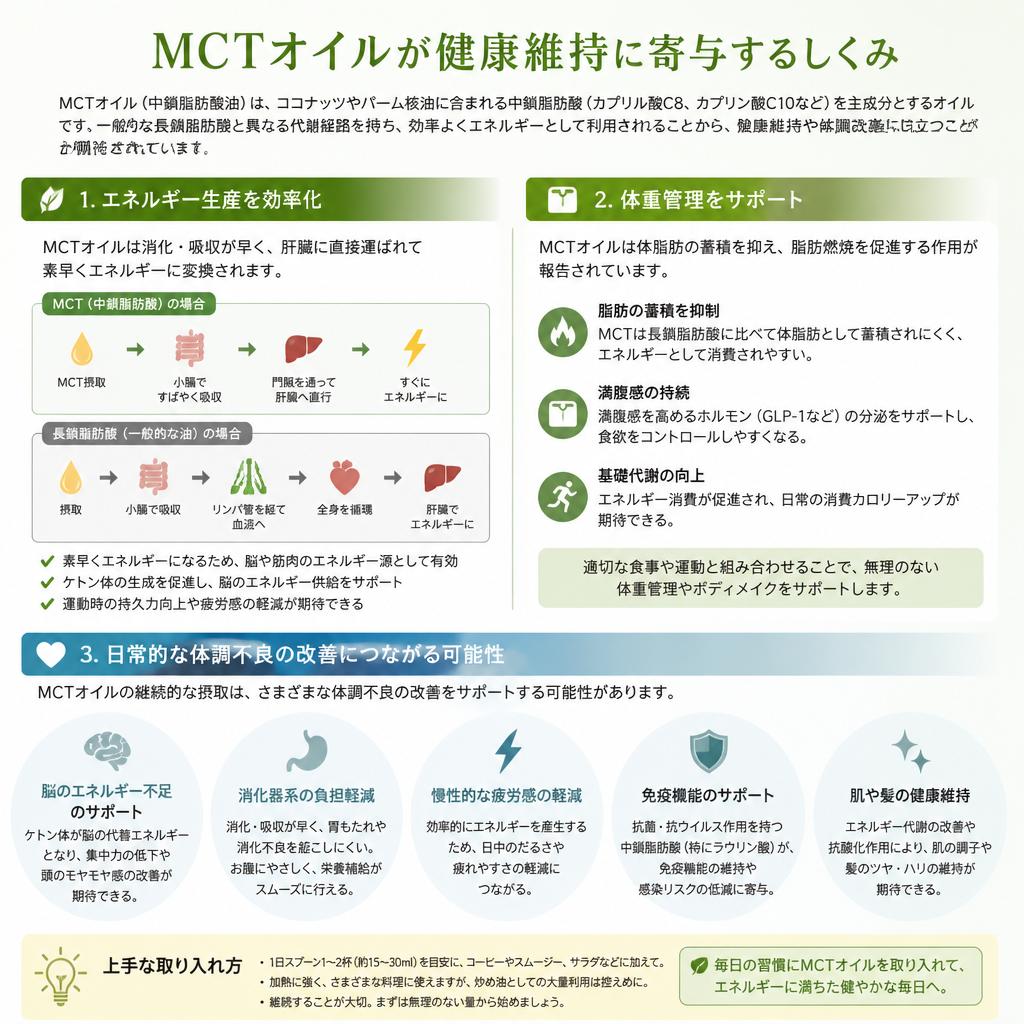 健康維持とMCTオイルの関係