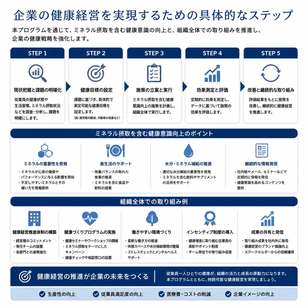 健康経営の実現に向けたステップ
