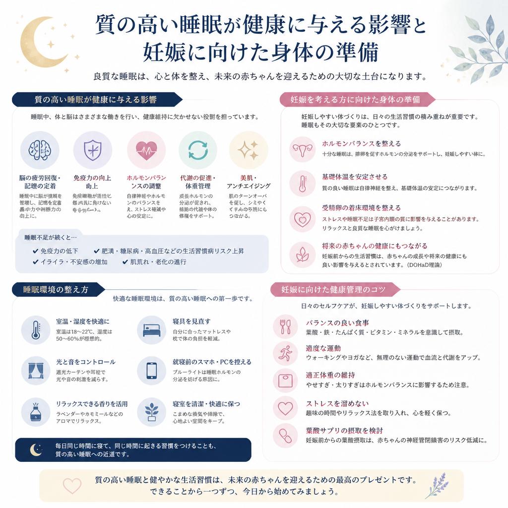 快適な睡眠と妊娠準備