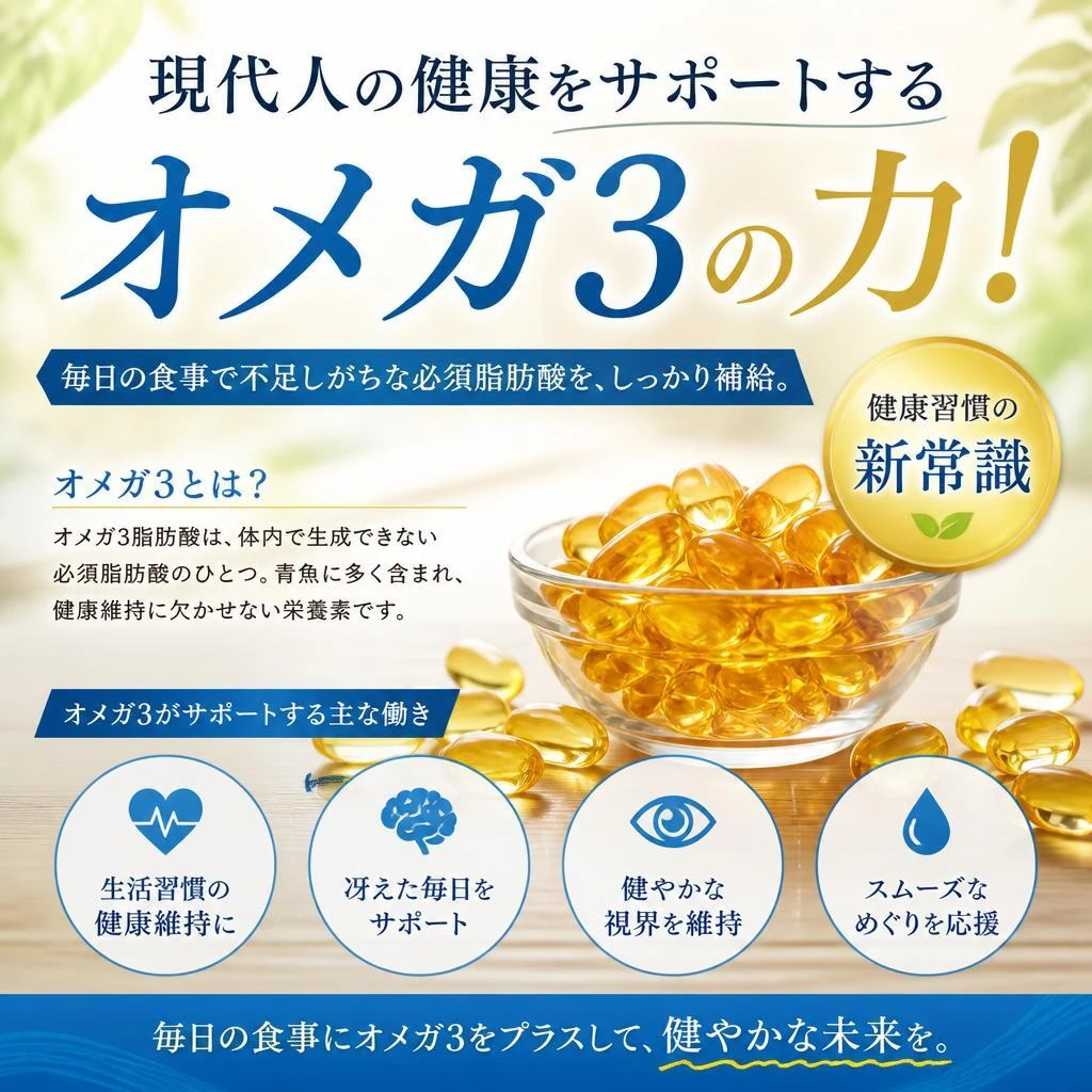 現代人の健康をサポートするオメガ3の力！