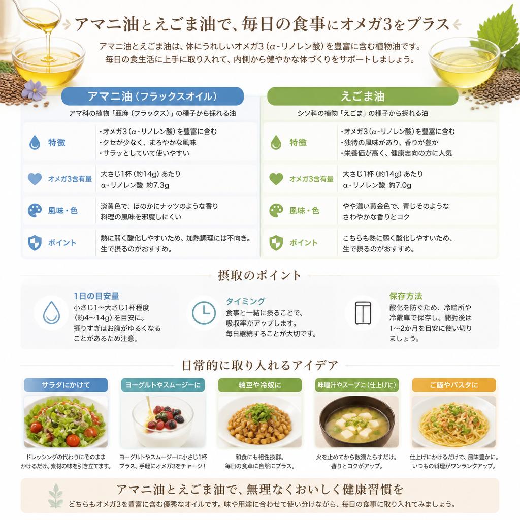 アマニ油とえごま油の健康効果