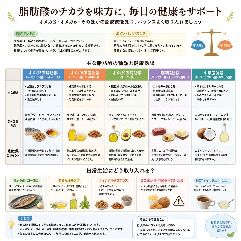 脂肪酸の重要性とその効果