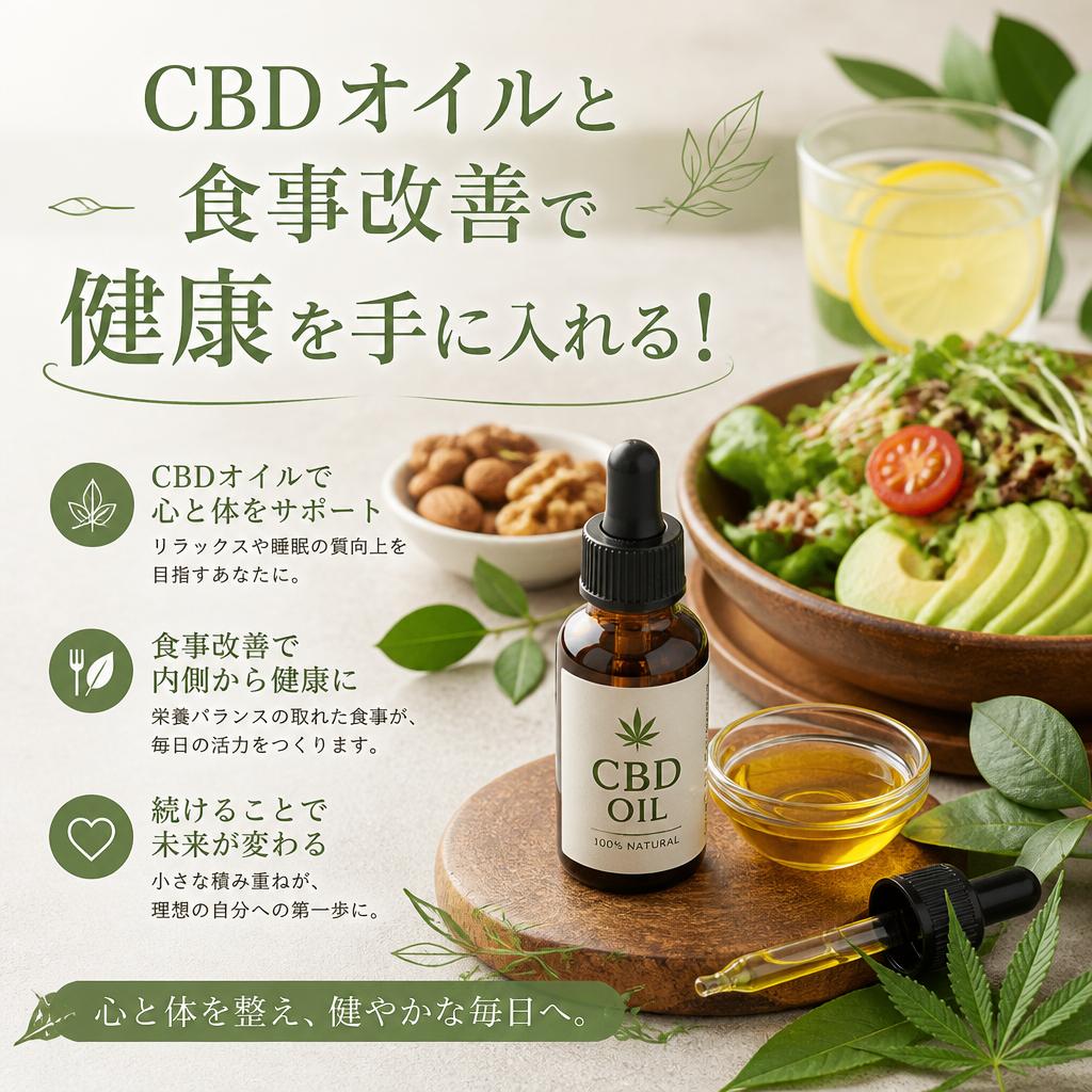 CBDオイルと食事改善で健康を手に入れる！