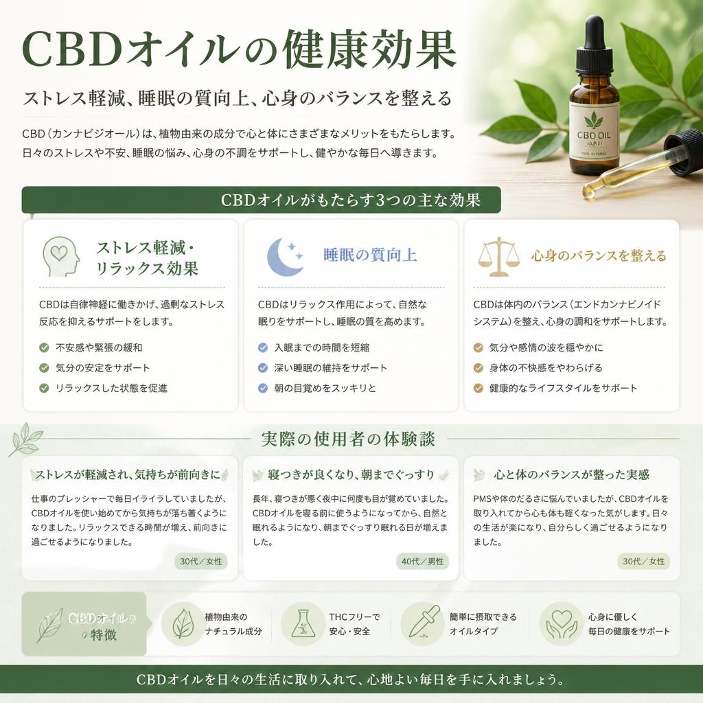 CBDオイルの健康への可能性